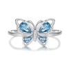 Butterfly Birthstone Rings for Women 925 Sterling Silver Stsckable Birthstone