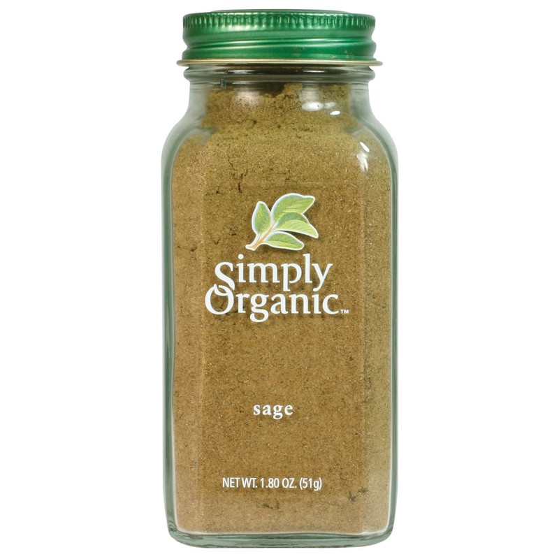 Simply Organic Ground Sage Leaf, 1.41 Ounce, Sweet Earthy Flavor,
