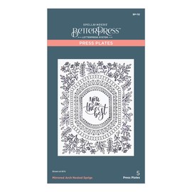 Spellbinders Nested Sprigs Press Plate from The Mirrored Arch Collection, Metal, ONE