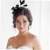 SAFIGLE Bowknot Fascinator Hat with Mesh Veil and Short Floral