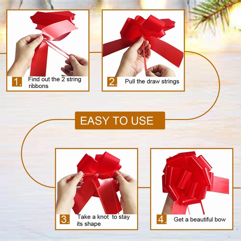 16 Pcs Pull Bows for Gift Wrapping,6 Inch Gift Bows