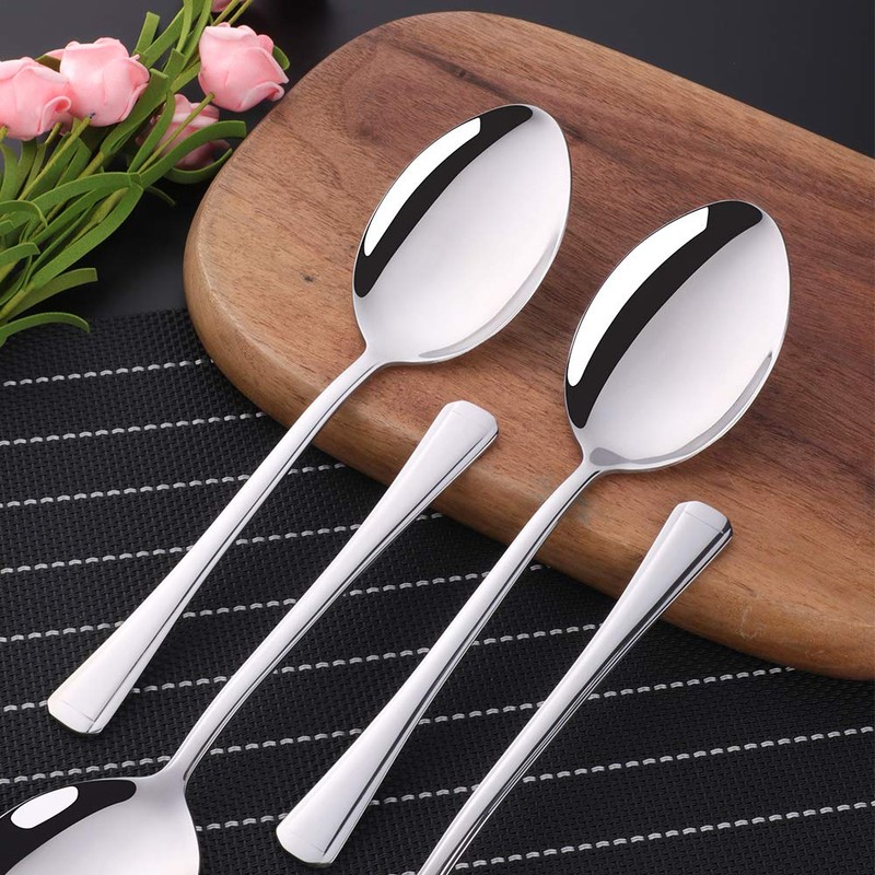 SUNSENGEUR 12-Piece Stainless Steel Dinner Spoons, Stainless Steel Dinner Spoons