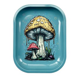 Rolling Tray, Premium Metal Tray - Perfect Size for Home Or Travel Accessories 7''X 5.5'',Mushroom
