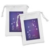 Lunarable Leo Fabric Pouch Set of 2, Concept of Zodiac