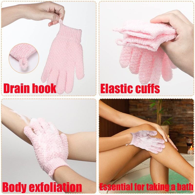 Exfoliating Gloves, Exfoliating Wash Gloves for Body and Face, Dead
