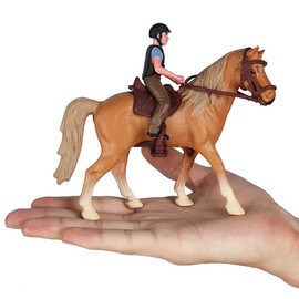 RCOMG Horse Toys Playset with Cowboy, Western Rodeo Toys for Girls and Boys, Farm World Horse Club Rider with Horse Figurines