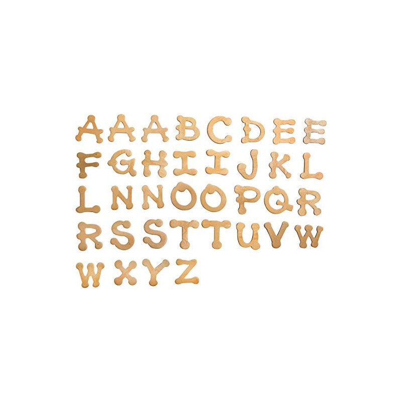 Plaid Dot Wood Letter Pack, 1 3/4" Fun Font, brown