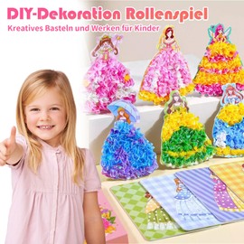 Hhaoysogd Poke Art Basteln Kinder, 10 Stück DIY Prinzessin Bastelset Kinder, Bastelsets FüR Mädchen Alter 3-10, DIY Kunstset für Geburtstagsgeschenke Mädchen und Jungen im Alter von 4 5 6 7 8 9 Jahre