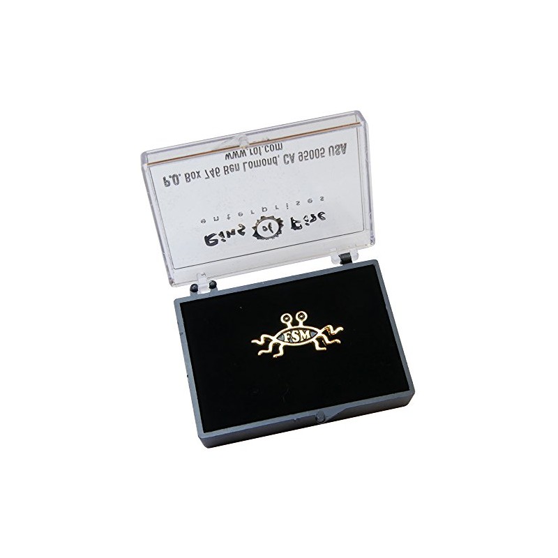 'Shapely' Flying Spaghetti Monster Lapel Pin - bright gold finish
