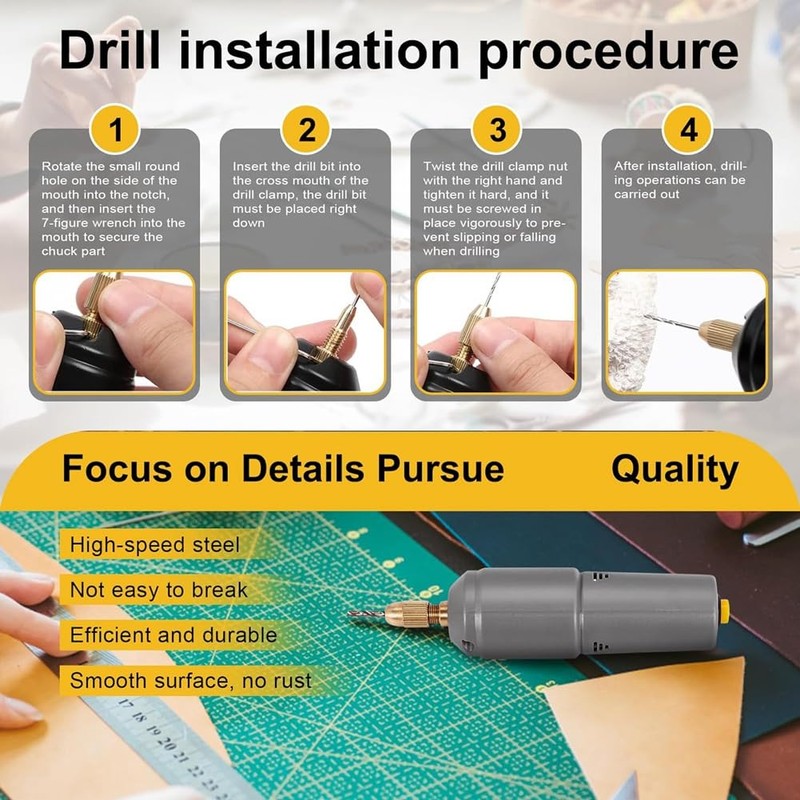 domoi Mini Electric Drill Electric Hand Drill Mini Cordless Rotary