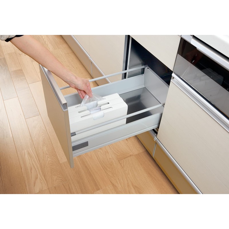 Richell Totono N Plastic Bag Storage Case for Drawers, White,