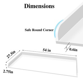 artgeeker Washer Dryer Countertop - 54" Width x 27.5" Depth Washer Dryer Topper with Edge, Laundry Countertop Over Washer and Dryer for Laundry Room Organization, White, One-Piece Board