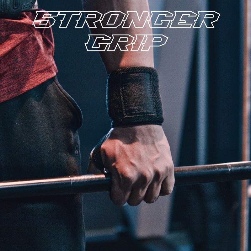 EVO Fitness Pair of 18” Deep Black Weight Lifting Wrist