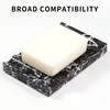 LWALMS Black Marble Soap Dish - Rectangle Decorative Stone Soap