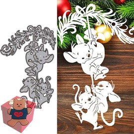 Card Making Cutting Dies, Cute Mouse Cutting Die Stencils for DIY Scrapbooking, Photo Album, Decorative Embossing, Paper Cutting Dies, Card Making Template and Cute Brooch