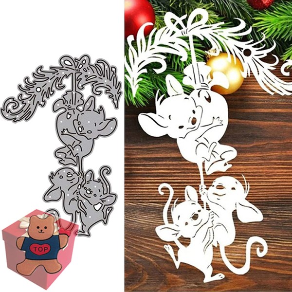 Card Making Cutting Dies, Cute Mouse Cutting Die Stencils for