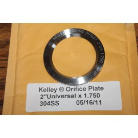 Kelley 2" Orifice Plate universal 304ss 1.75" bore NEW
