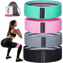 Set de 4 Bandas de Resistencia, Bandas elásticas para Fitness para Entrenamiento de Fuerza de piernas, Bandas multifuncionales de látex Natural para Entrenamientos en casa y en el Gimnasio