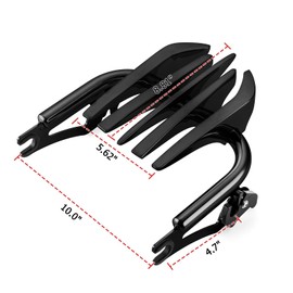 Mofun Invisible Style Two Up Luggage Rack Compatible with Harley Touring Street Road Electra Glide Road King 2009-2024 Black