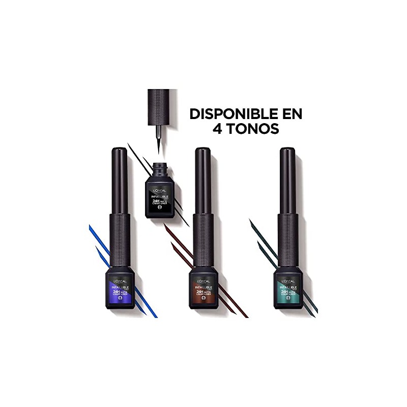 L'OREAL PARIS Delineador de Ojos, Infallible Liquid Matte, 04 Emeraude,