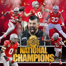 SPORTSPHOTOSUSA 2024 2025 Ohio State Buckeyes National Champions 10x10 Composite Photo