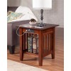 AFI Mission Solid Wood End Table with Built in Device