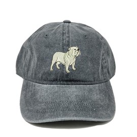 New White English Bulldog embroidered dad hat, White Bulldog embroidered baseball cap, custom dog hat, custom dog cap