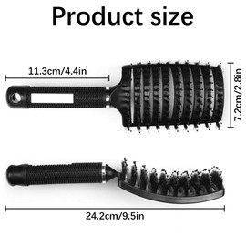 Xrten Hair Brush without Pulling, Boar Bristles Hair Brush, Anti Pull Pig Bristles for Curls, Natural Bristles Brush Hair for Women, Men and Children