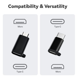 AIYEEN USB C to USB 3.0 Adapter, USB C Female to USB Male Adapter, USB C to Micro USB Adapter, Micro USB (Female) to USB C (Male) Adapter with Lanyard (Pack of 4)