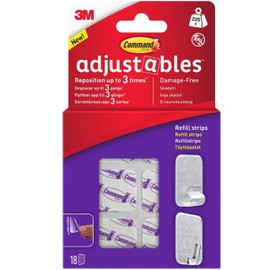 17820-18UKN Command Adjustables Repositionable Refill Strips 18pk