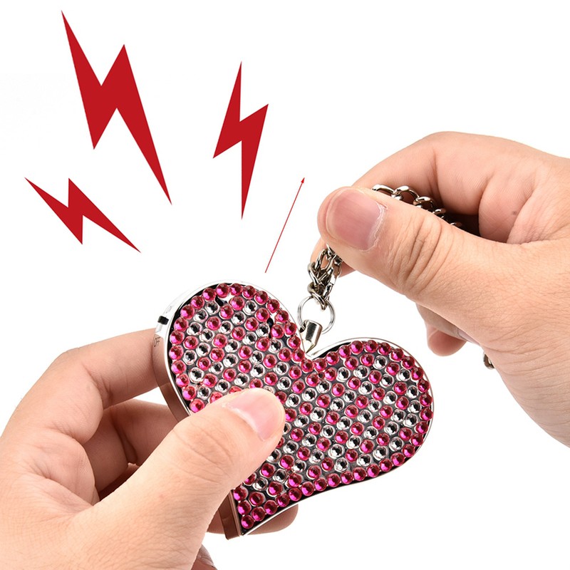 Self Defense Alarm Heart Shape Security Protect Personal Alert(Silver)