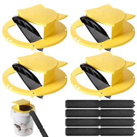 4 Pack Mouse Rat Trap Bucket,5 Gallon Mouses Rats Traps Indoor for Home,Bucket Lid Rat Traps Indoor Outdoor,Reusable Mouse Catching Tool