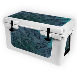 MightySkins (Cooler Not Included) Skin Compatible with RTIC 45 Cooler (2017 Model) - Dark Butterfly | Protective, Durable, and Unique Vinyl Decal wrap Cover | Easy to Apply | Made in The USA
