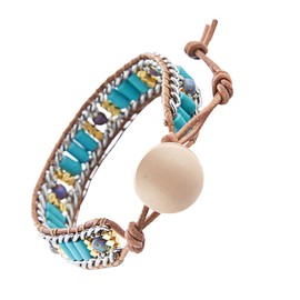 COLLBATH Elegant Green Turquoise Ethnic Woven Bangle Fashion Statement for Women