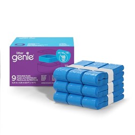 Litter Genie Bolsas de repuesto | Película auténtica Stand Alone 9 unidades | Compatible con Recambios estándar de Litter Genie y Jumbo | Bolsas de arena para gatos con control de olores definitivo