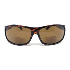 Incredible Bargains The Rio Unisex Bifocal Sun Reader Sport & Wrap-Around Reading Sunglasses + 2.50 Tortoise with Amber Lens