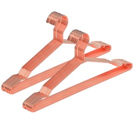 20 Pack Rose Gold Metal Hangers with Notches for Standard Suits Hangers for Shirts, Coats, Pants, Heavy-Duty & Space-Saving