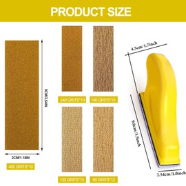 Micro Detail Sander Kit, Mini Sander Kit with 52Pcs Sandpaper, 80 to 400 Grit Wet and Dry Sandpaper Detail Sandpaper for Wood DIY Handicrafts Polishing Sanding (80/120/180/240/400)