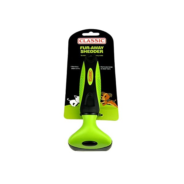 CLASSIC Pet Grooming De-Shedder for Dogs - Small, Green