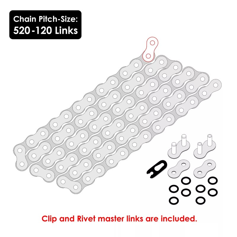 Caltric O-Ring Drive Chain & Sprockets Kit for Yamaha Tt500