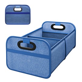 Trunk Organizer for Car, Portable Sundry Organizer Foldable Waterproof Auto Storage Bag Cargo Trunk Groceries Organizer, Car Accessories Universal for SUV, Truck, Van, Sedan (Navy)