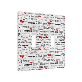 Toggle Light Switch Cover I Love You Words With Hearts Print Double Wall Plate Decorative 2-Gang 4.5" X 4.5 Unbreakable