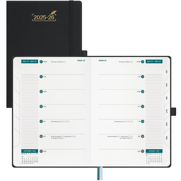 BEZEND A5 Academic Diary 2025-2026 Week to View with 2
