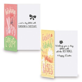 Current Current Hippity Hoppity Easter Bunny Value Greeting Card Set - Value Pack of 8 Cards for Kids & Adults With White Envelopes, 4 Design Prints, Large 5" x 7" Greetings