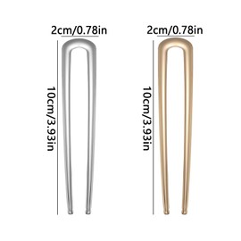 French Hair Pin, Pack of 2 French Hair Pins, French Twist Hair Pin, U Shaped Hair Pins, Metal Clip, French Pin, Bobby Pins, Shaped Hair Sticks for Hair Accessory, Women