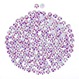 2160 Pcs Rhinestones for Crafts, Hotfix Glitter Stones, Transparent Silver AB, 4.8 mm, Large, for DIY, Fabrics, (SS20, Transparent Silver AB)
