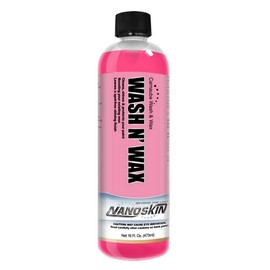 Nanoskin WASH N' WAX Wash & Wax with Carnauba 16 Oz. - Car Wash and Car Wax Cleans & Shines in One Step | Works with Foam Cannon, Foam Gun, Bucket Washes, Pressure Washer | Carnauba Wax Protection
