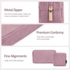 MAGEFY 2 Pcs Small Makeup Bag for Handbag, Corduroy Make
