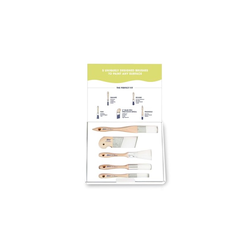 5-Piece Detail Paint Brush Set with Assorted Paint Brushes for