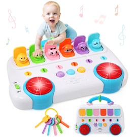 BelleStyle Pop Up Toy Baby, Montessori Toy from 1 Year, Cause and Effect with Animals Keys & Music Motor Skills Toy Learning Toy Gifts Game from 1 2 3 Years Children Girls Boys